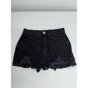 SO Jean Shorts Womens 11/25 Black Cut-off Distressed Raw Hem
